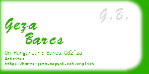 geza barcs business card